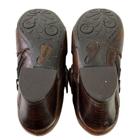 Born Nova Womens Brown Chunky Heel Comfort Shoes Booties Side Buckle Leather 6.5 - Picture 15 of 16